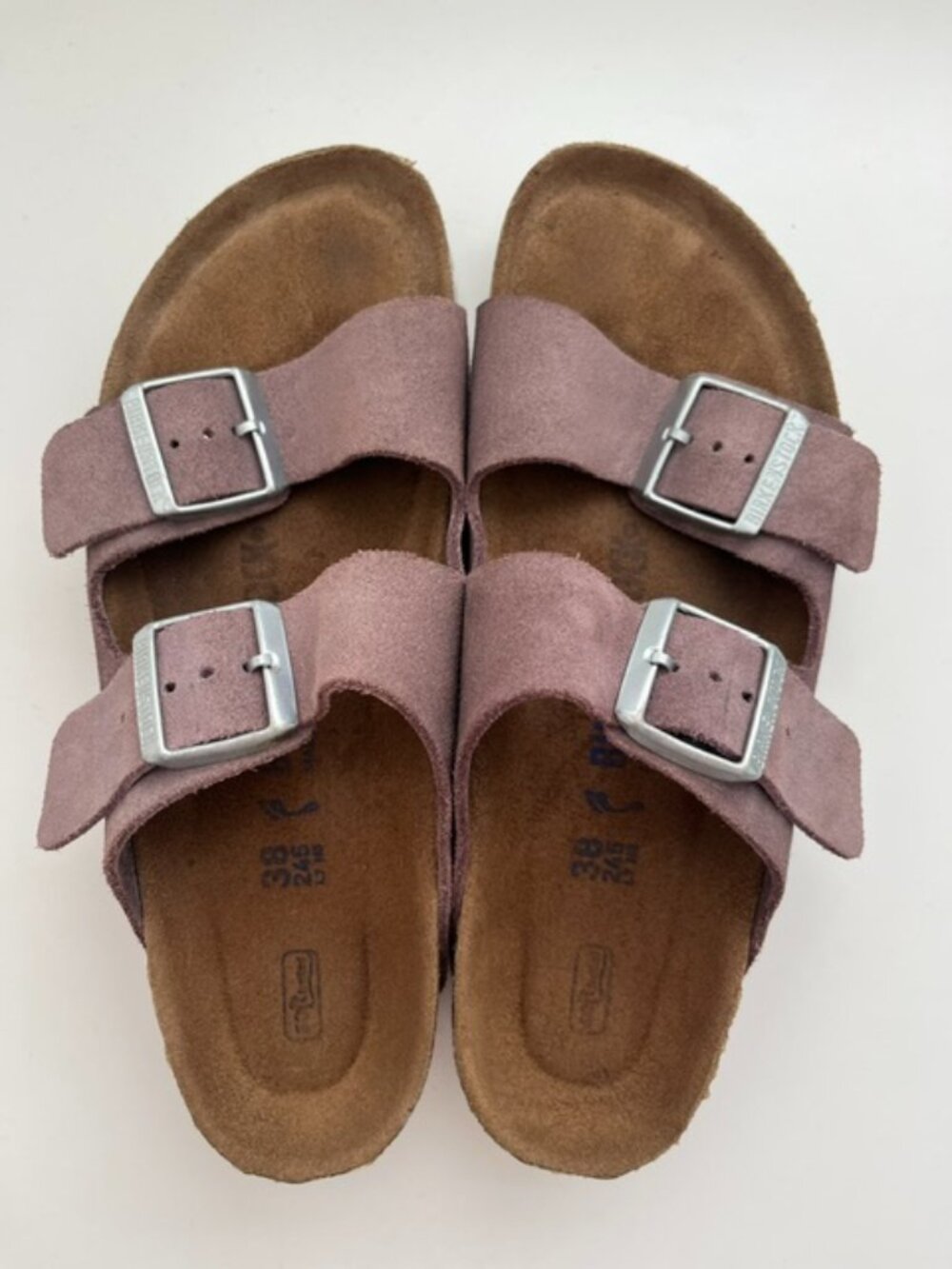 Arizona Soft Footbed Suede Sandals in Mocha | Size 38